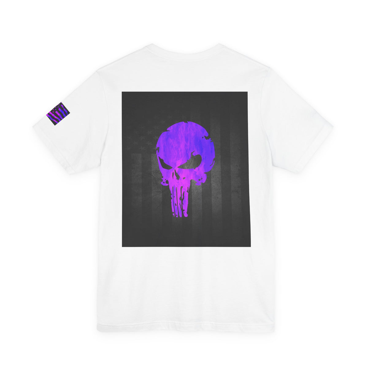 Purple Grunge Punisher Skull – Neon Grunge Vigilante Graphic for Shirts, Decals & Prints
