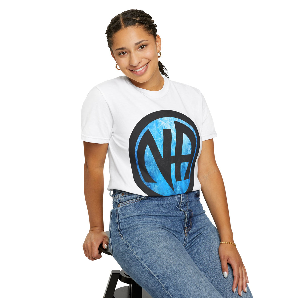 Narcotics Anonymous NA Logo – Blue Ice & Black Recovery Symbol Art T-Shirt, Recovery T-Shirt
