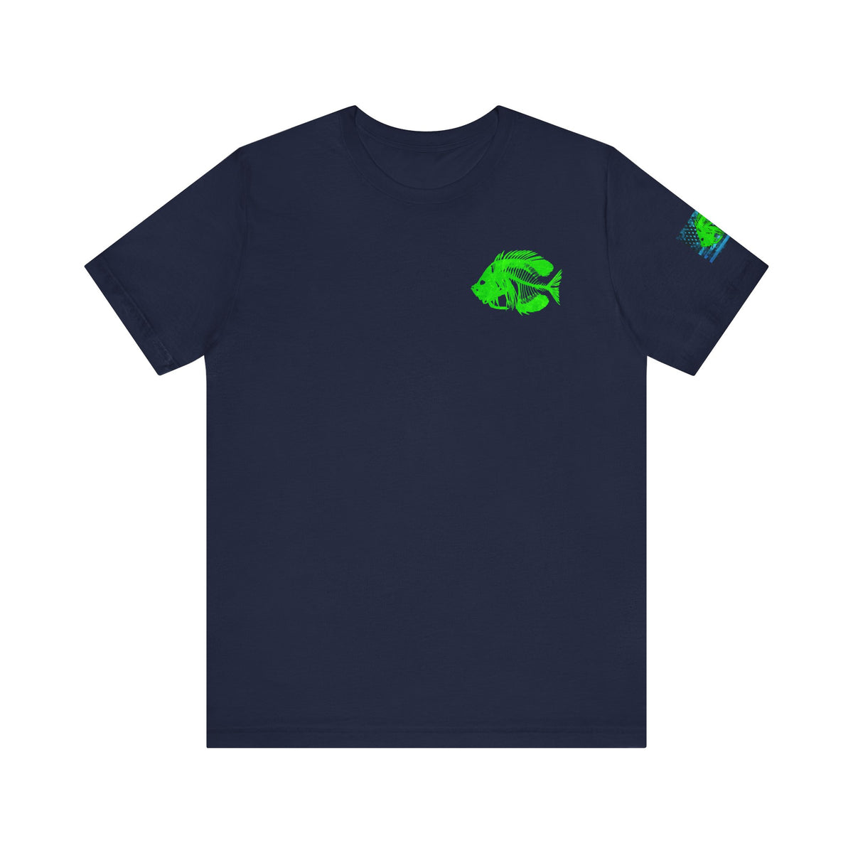 Green Pearch Angler Grunge American Flag Tee, Patriotic USA Shirt, Vintage American Flag