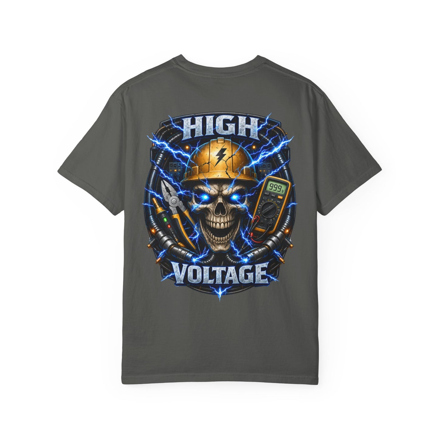 High Voltage Skull T-Shirt — Electrician Safety Graphic Tee