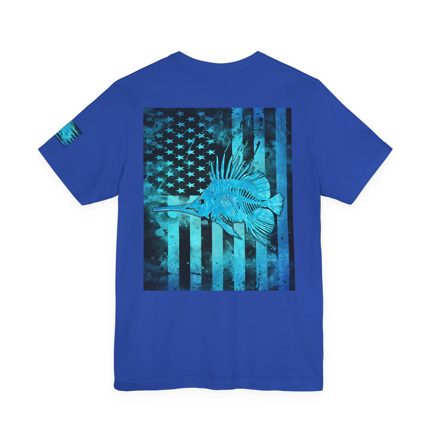 Fishing Angler American Flag Tee, Patriotic USA Shirt, Vintage American Flag