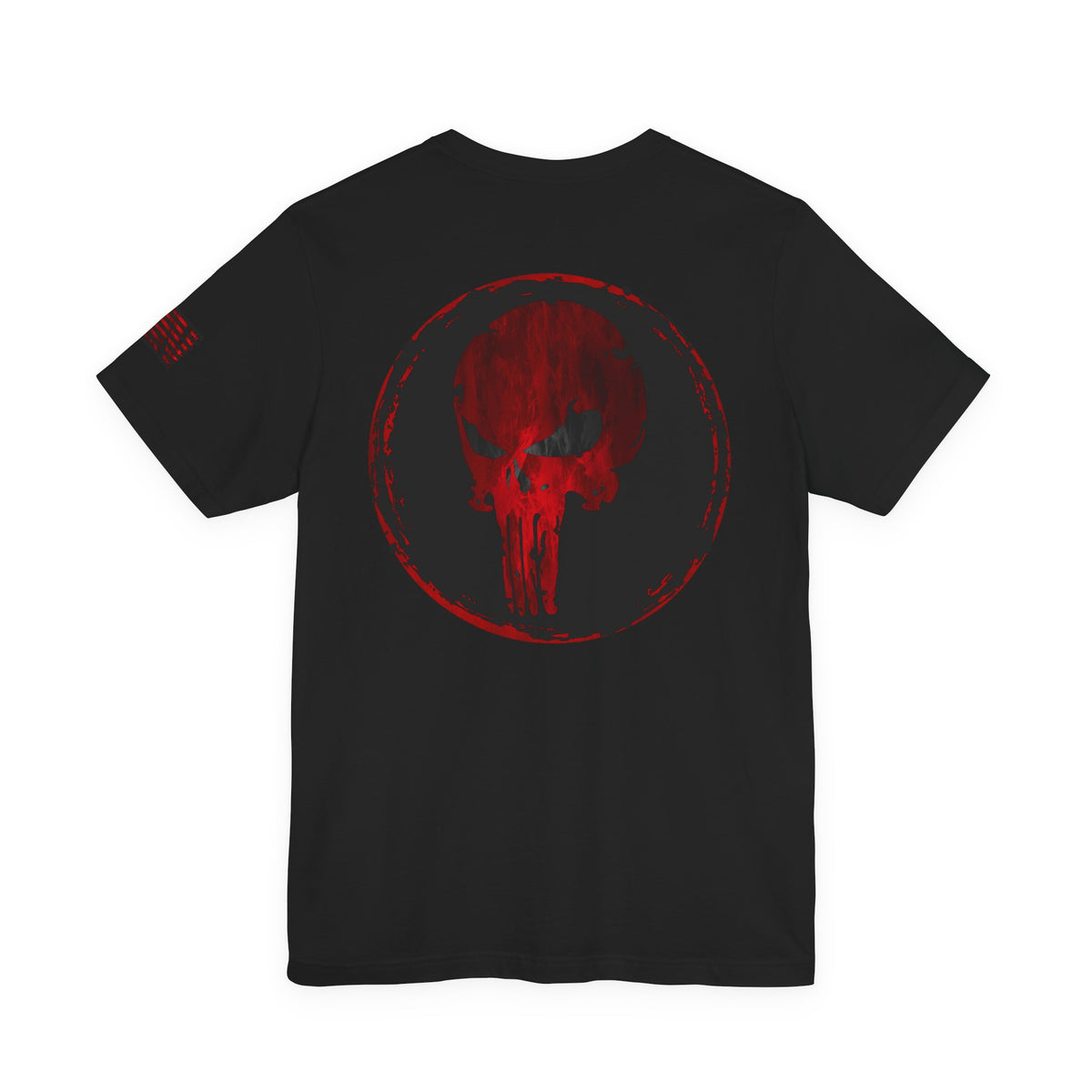 Punisher Skull Red Grunge Distressed Design – Tactical Graphic Art for Shirts, Decals, and Merch