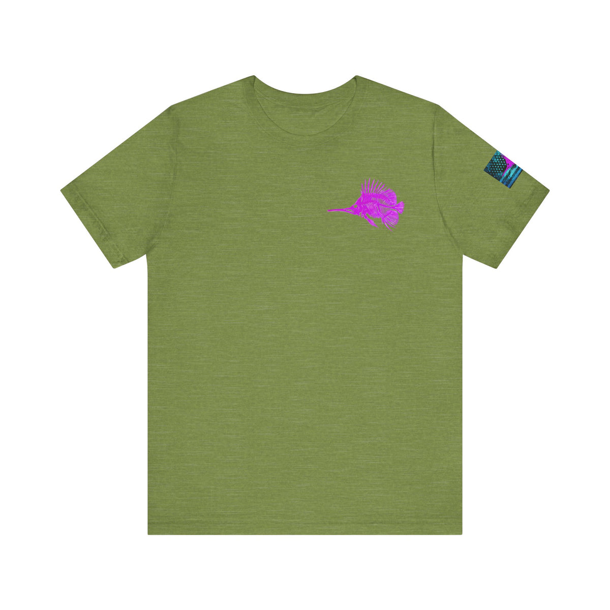 Pink Angler Grunge American Flag Tee, Patriotic USA Shirt, Vintage American Flag