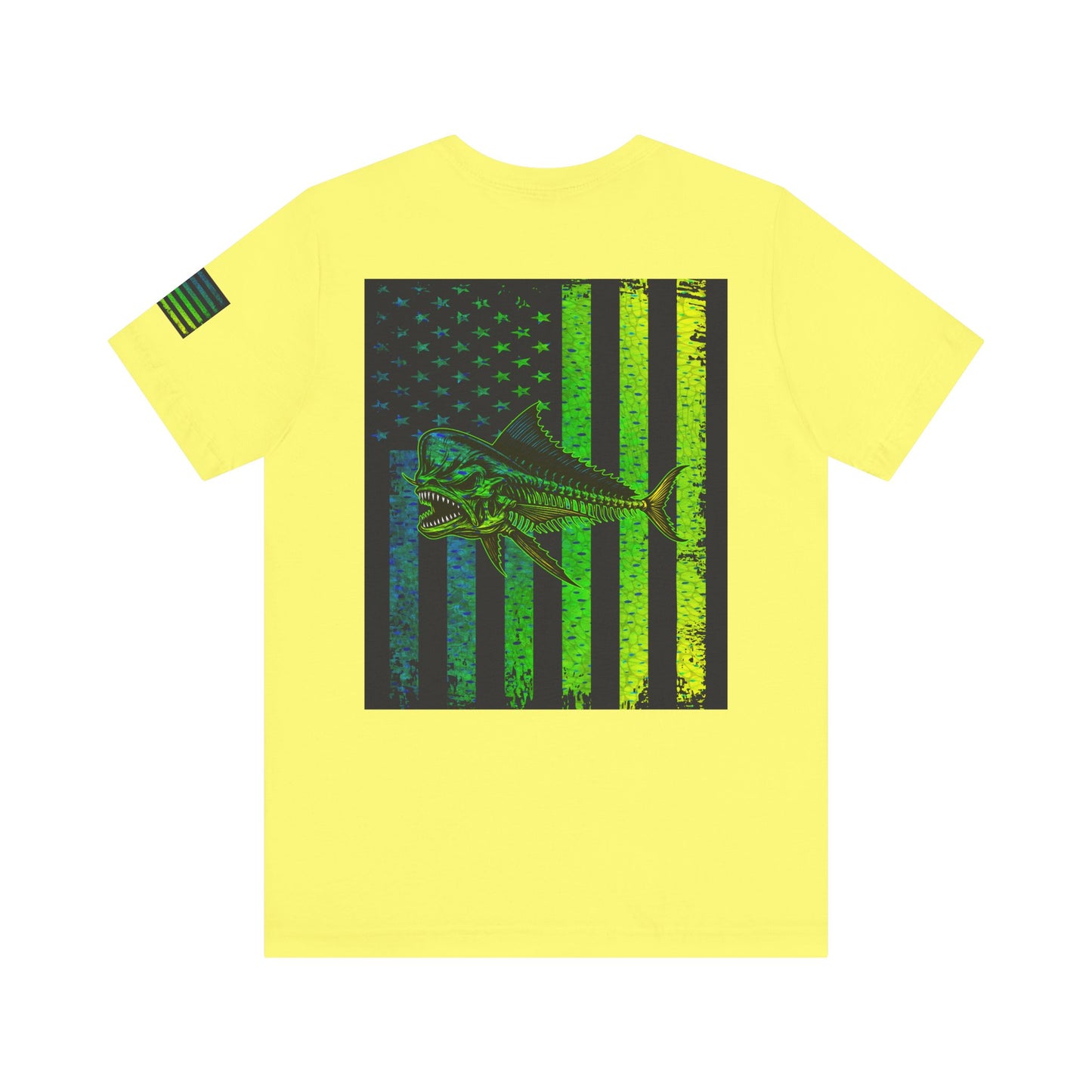 Mahi Mahi Skin Grunge American Flag Tee, Patriotic USA Shirt, Vintage American Flag