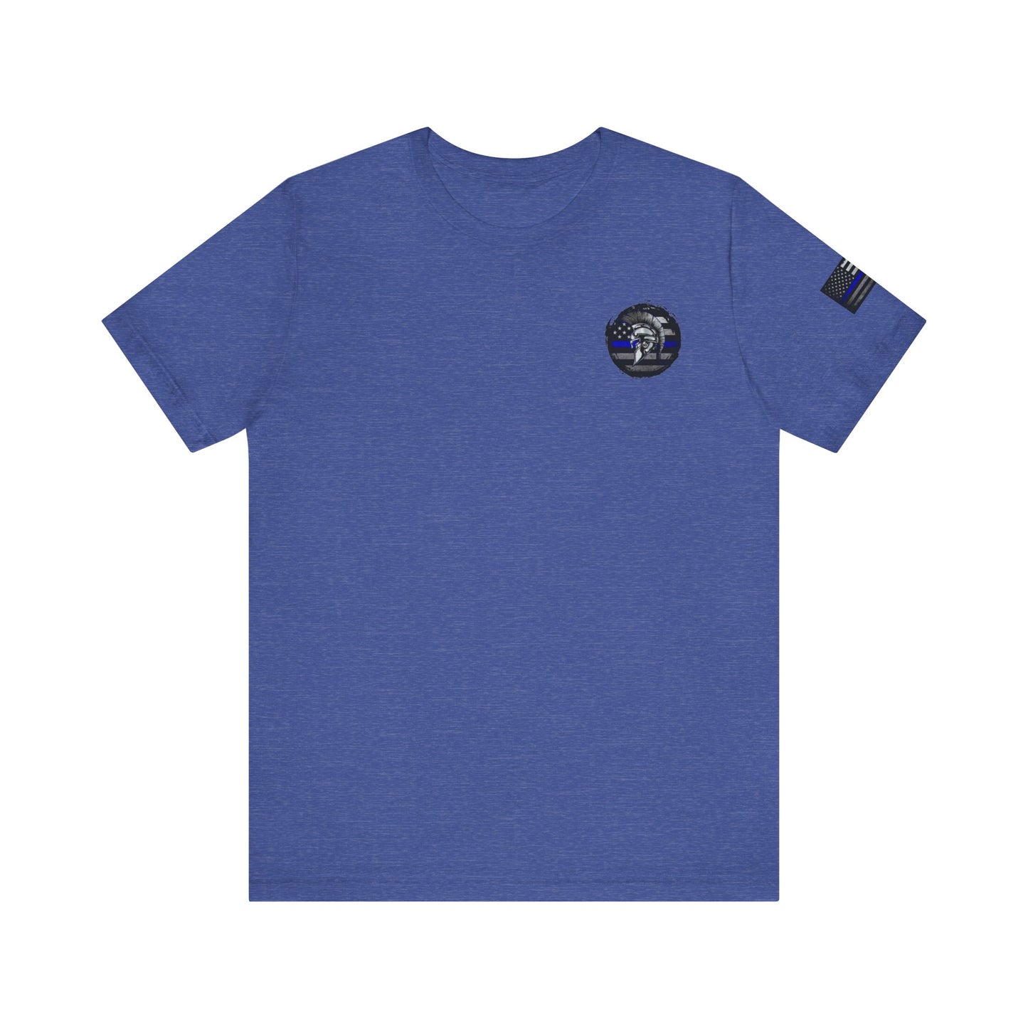 Spartan Thin Blue Line American Flag T-Shirt – Honor & Valor Police Tribute Tee