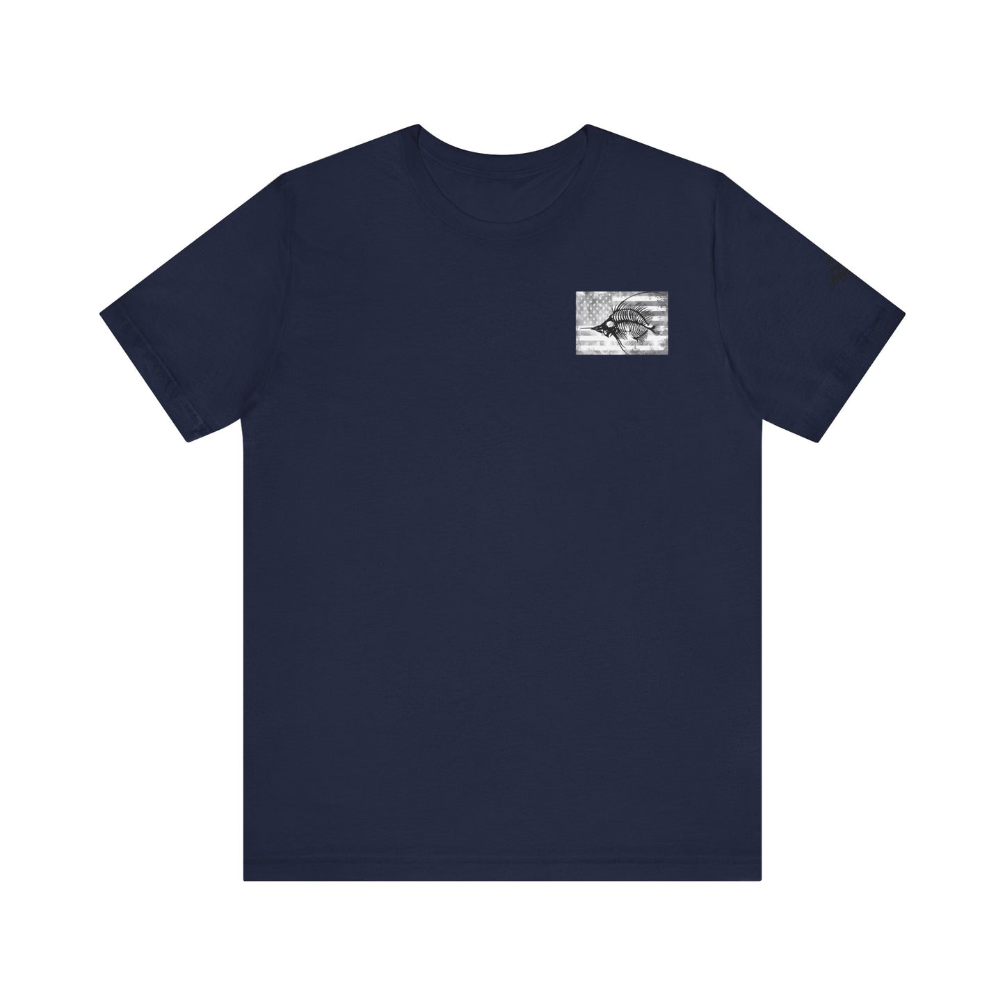 Fish Skeleton Grunge American Flag Tee, Patriotic USA Shirt, Vintage American Flag