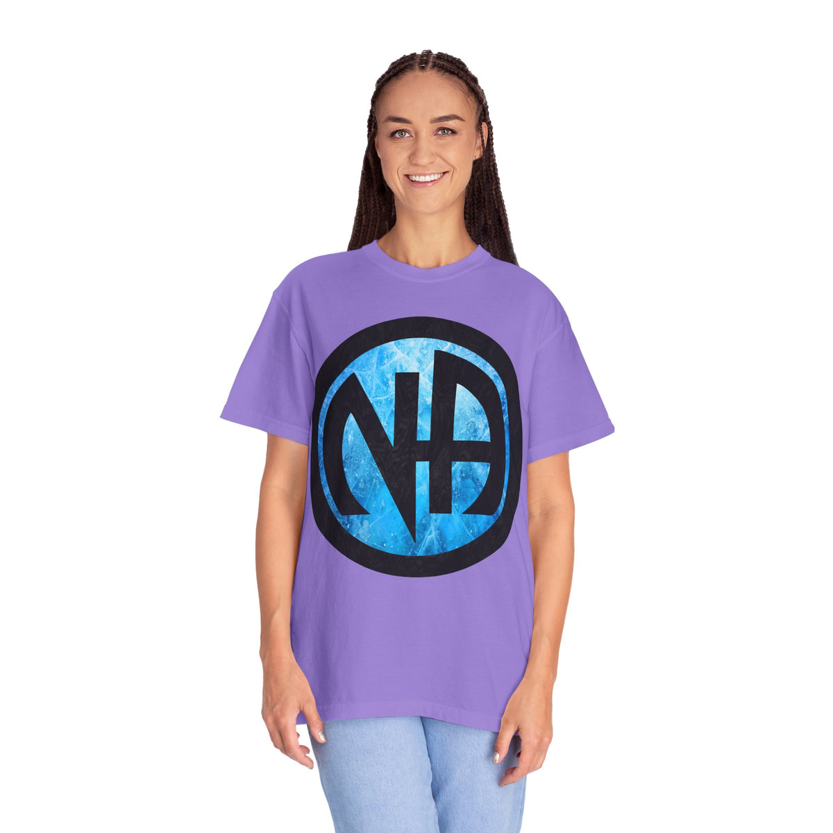 Narcotics Anonymous NA Logo – Blue Ice & Black Recovery Symbol Art T-Shirt, Recovery T-Shirt