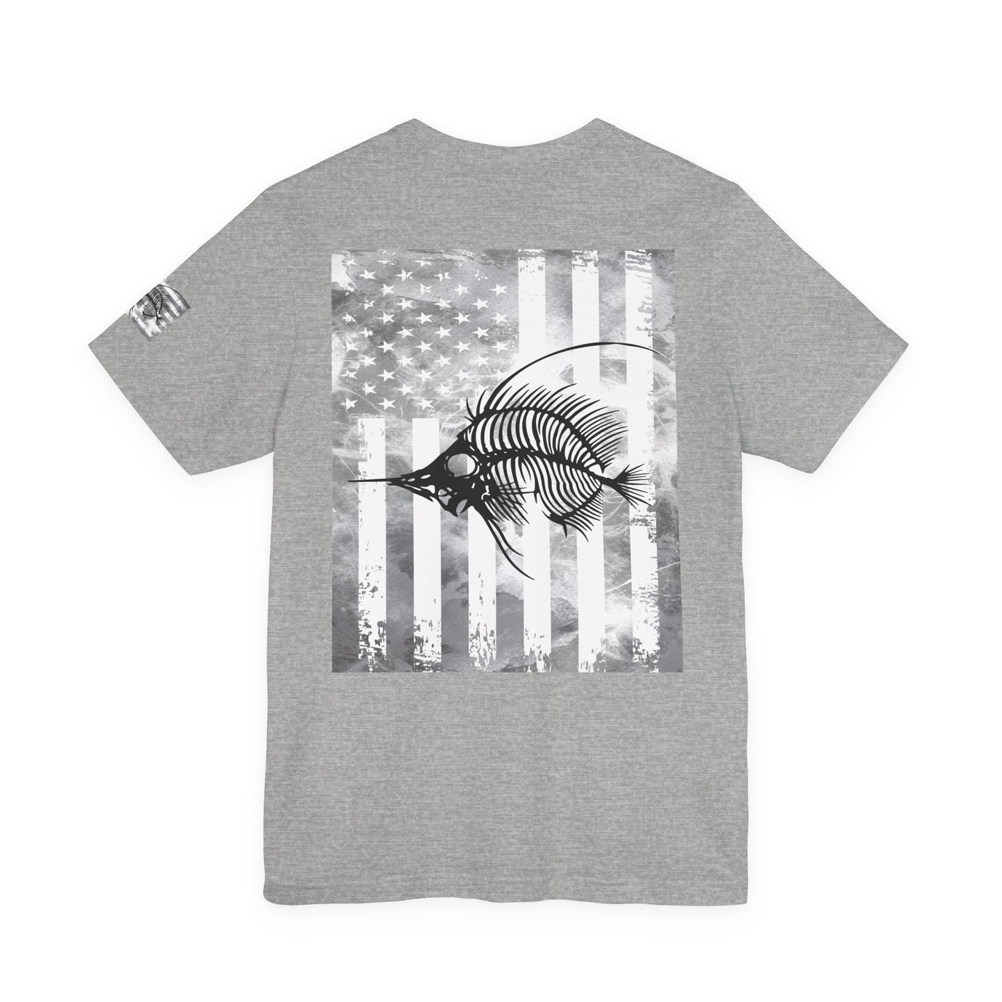 SwordFish Skeleton Grunge American Flag Tee, Patriotic USA Shirt, Vintage American Flag
