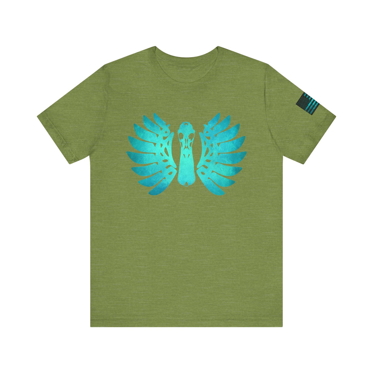 Duck Skull Wings T-Shirt – Ice Blue Bone-Wing Design, 100% Airlume Cotton Hunting Tee, Breathable & Durable Outdoor Shirt