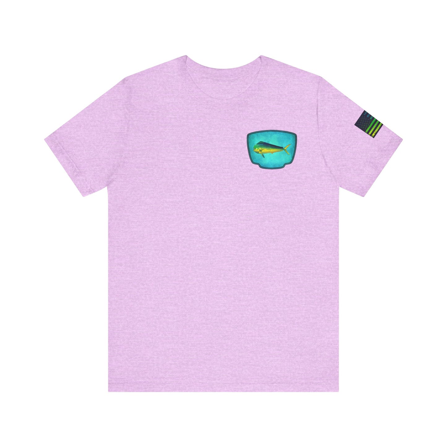 Vibrant Mahi Mahi Badge Tee – Ocean-Inspired Saltwater Fishing Shirt for Men
