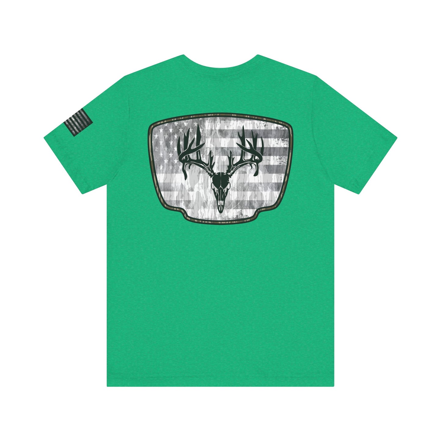 Patriotic Deer Skull Antler Hunting T-Shirt