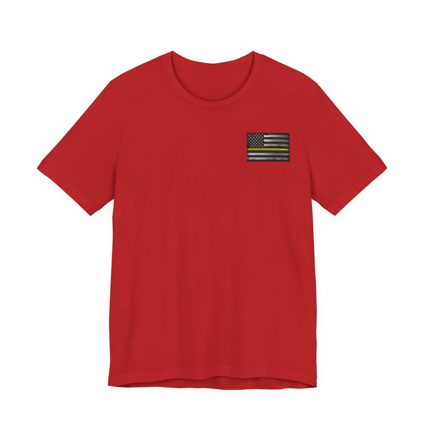 Thin Yellow Line American Flag Skull Tee