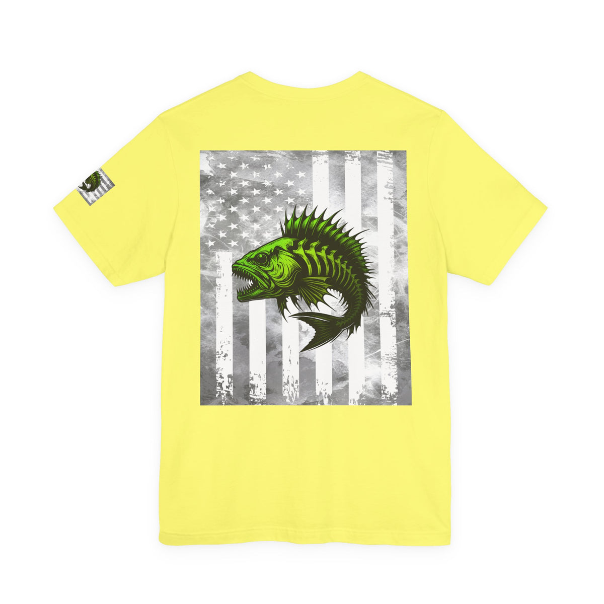 Angler Grunge American Flag Tee, Patriotic USA Shirt, Vintage American Flag