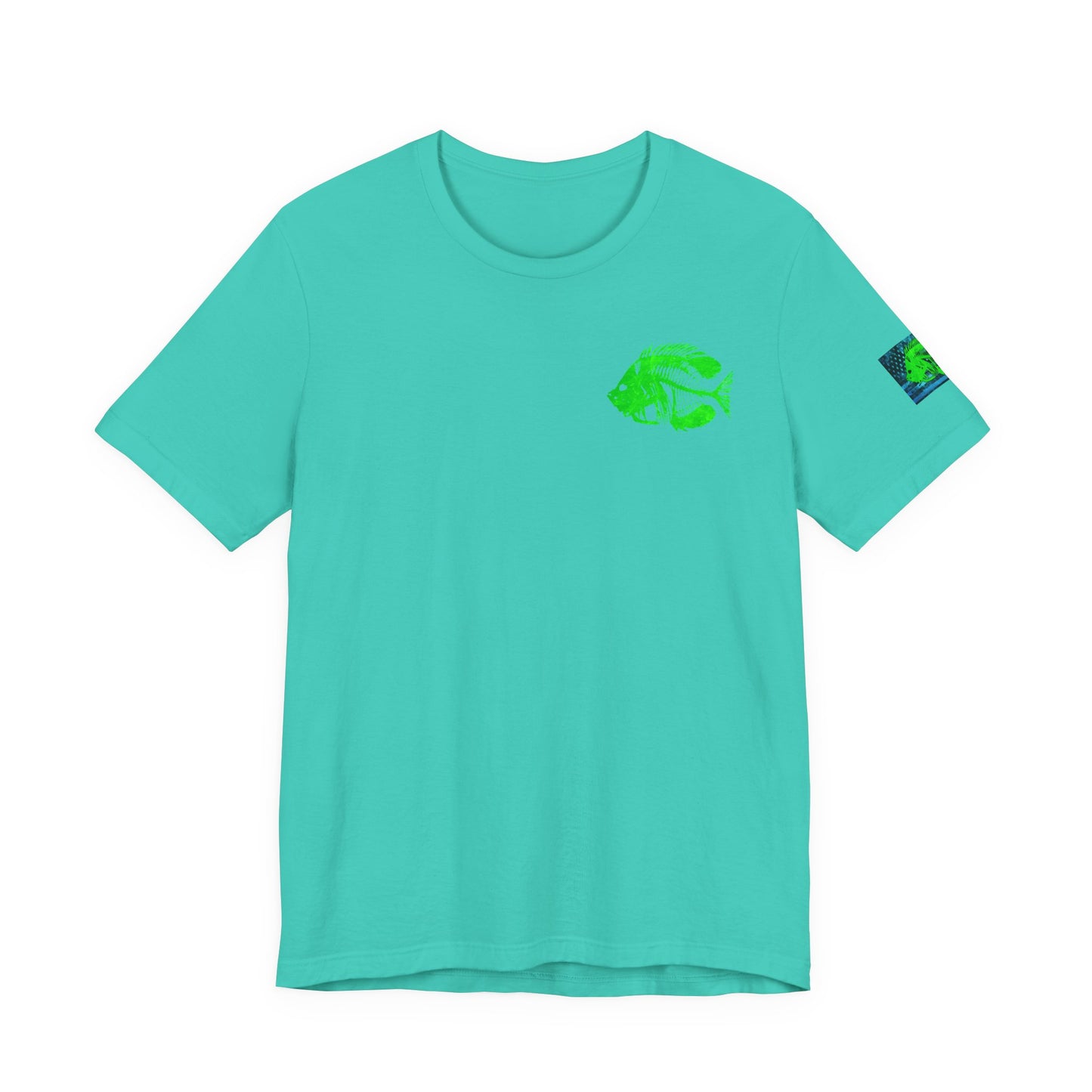 Green Pearch Angler Grunge American Flag Tee, Patriotic USA Shirt, Vintage American Flag