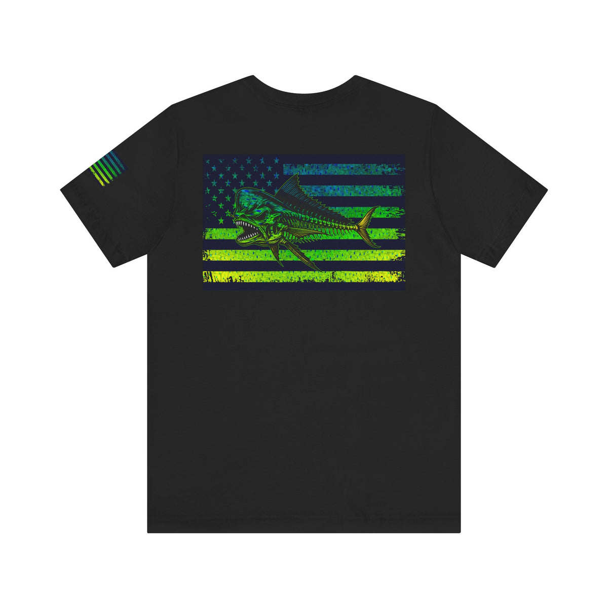 The Mahi Angler Grunge American Flag Tee, Patriotic USA Shirt, Vintage American Flag