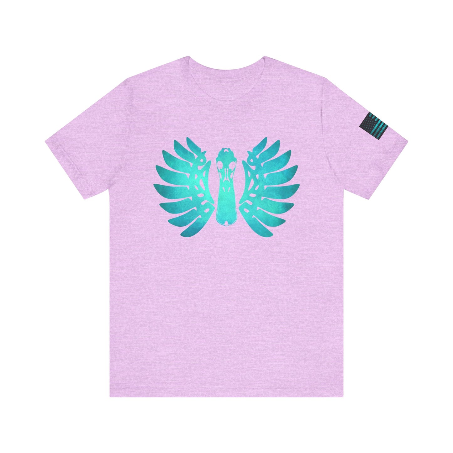 Duck Skull Wings T-Shirt – Ice Blue Bone-Wing Design, 100% Airlume Cotton Hunting Tee, Breathable & Durable Outdoor Shirt