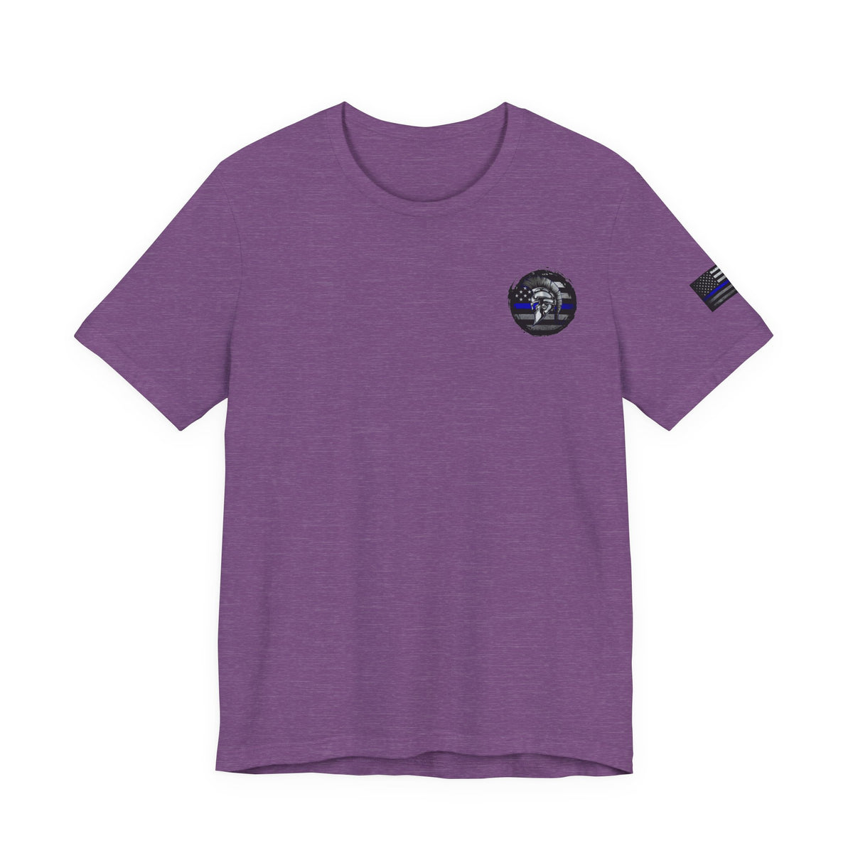 Spartan Thin Blue Line American Flag T-Shirt – Honor & Valor Police Tribute Tee