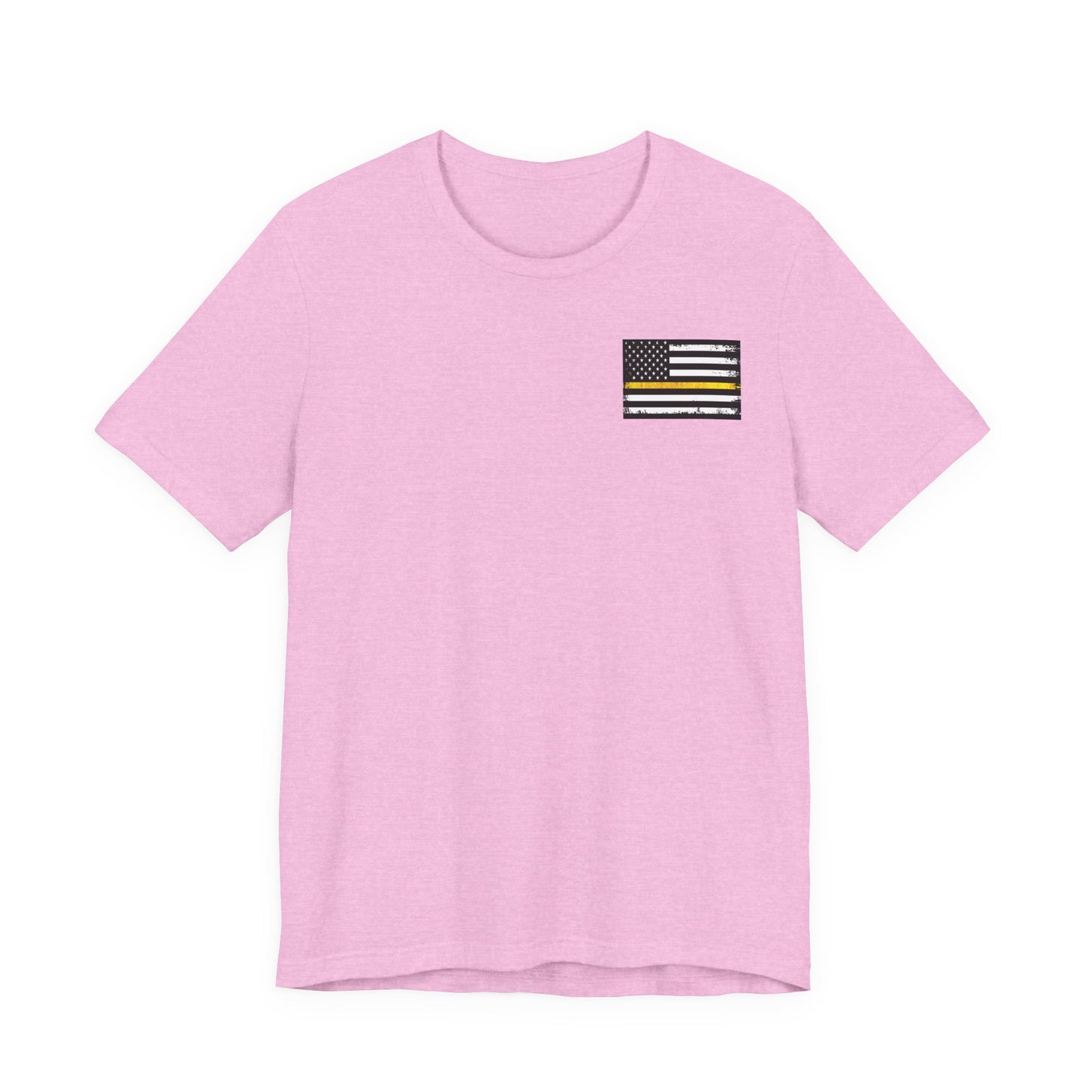 Thin Yellow Line American Flag Tee, Dispatcher Gift, Unisex T-Shirt, 911 Operator Shirt, Patriotic Graphic Tee