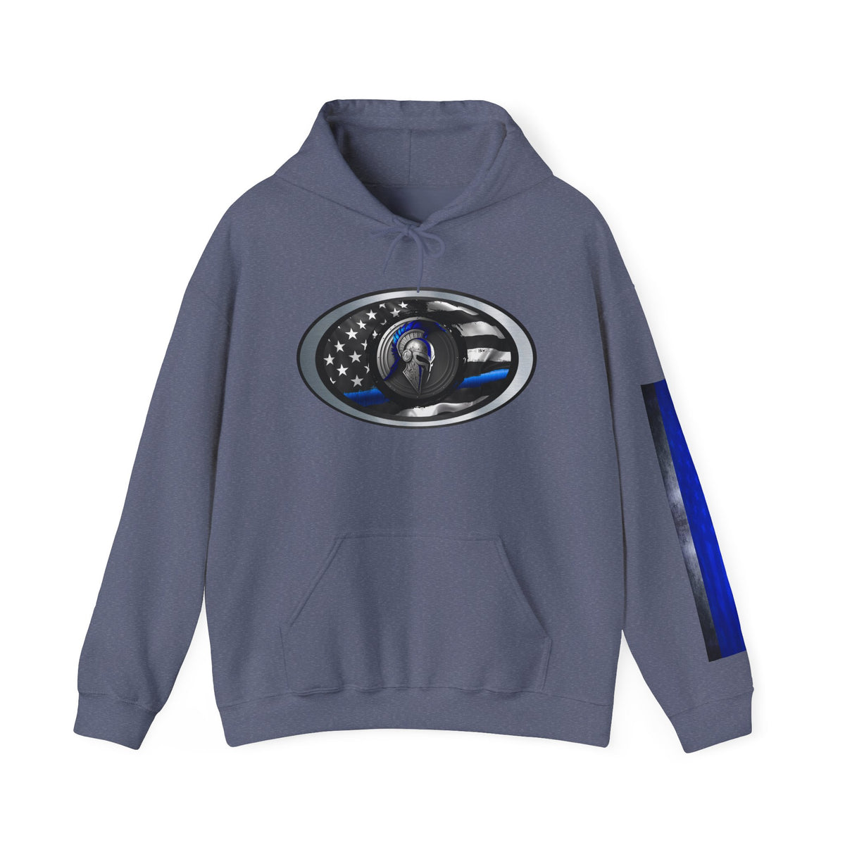 Spartan Hoodie, Thin Blue Line, American Flag, Patriotic Hoodie, Police Officer Gift, Law Enforcement Apparel