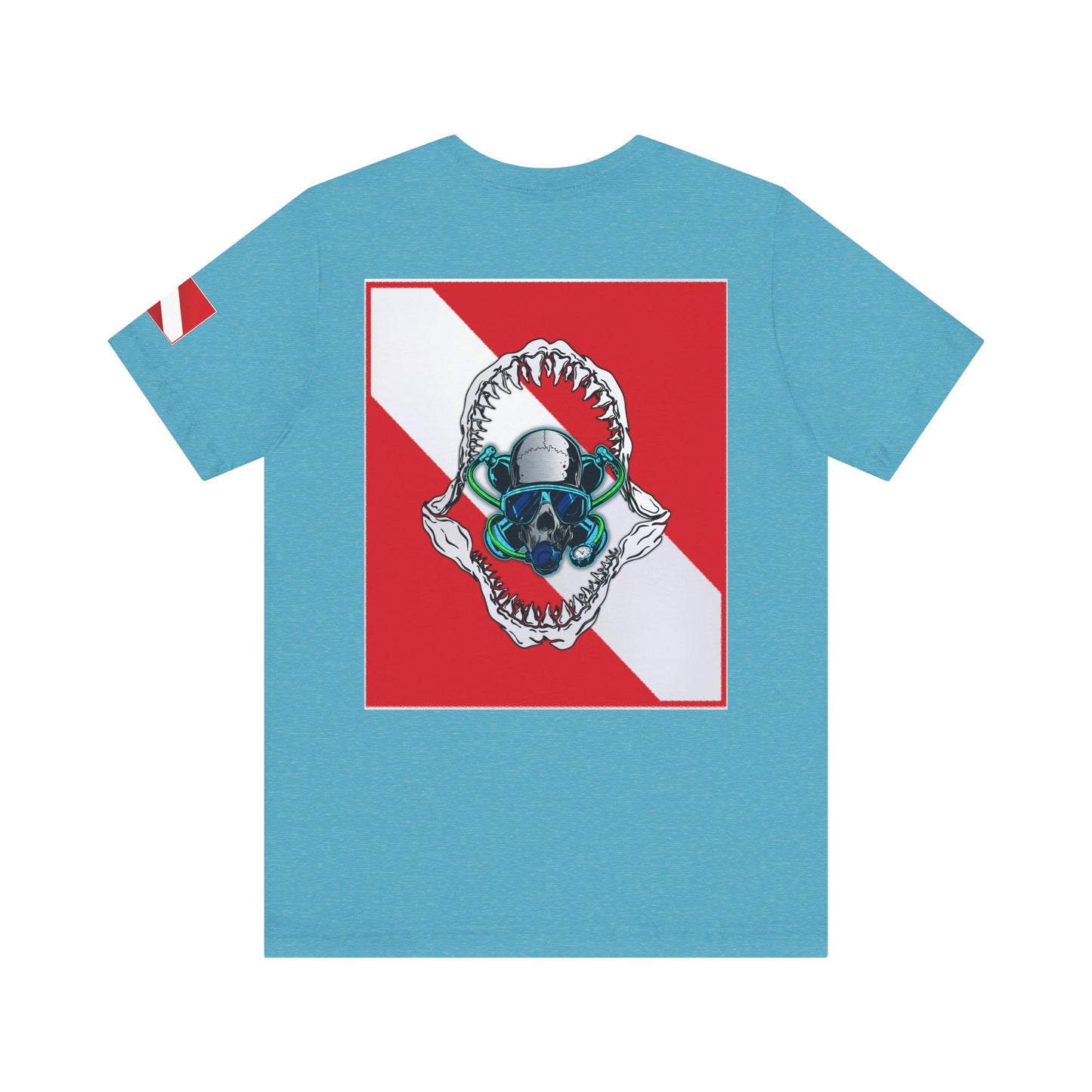 Scuba Skull Shark Graphic Tee, Dive Shirt, Beachwear, Summer Fashion, Gift for Ocean Lovers
