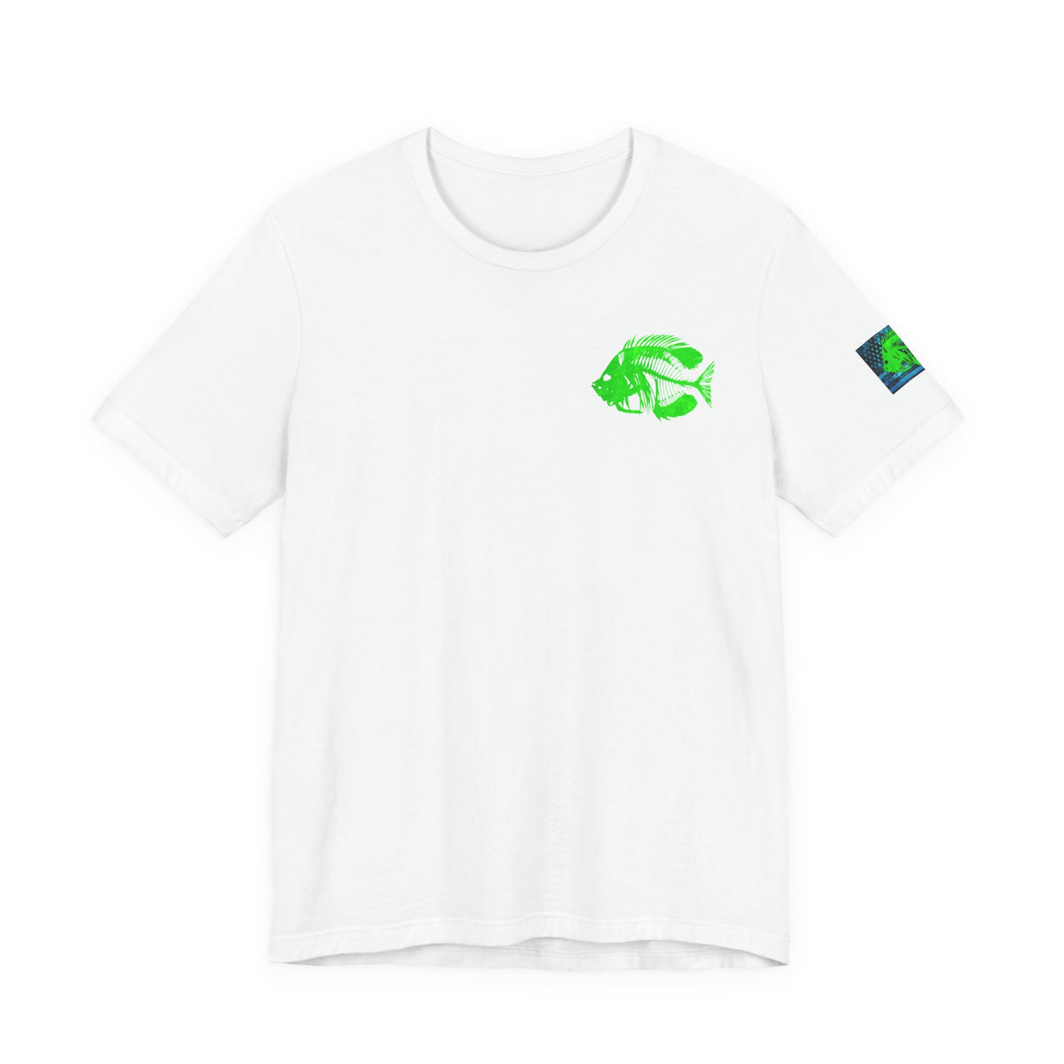 Green Pearch Angler Grunge American Flag Tee, Patriotic USA Shirt, Vintage American Flag