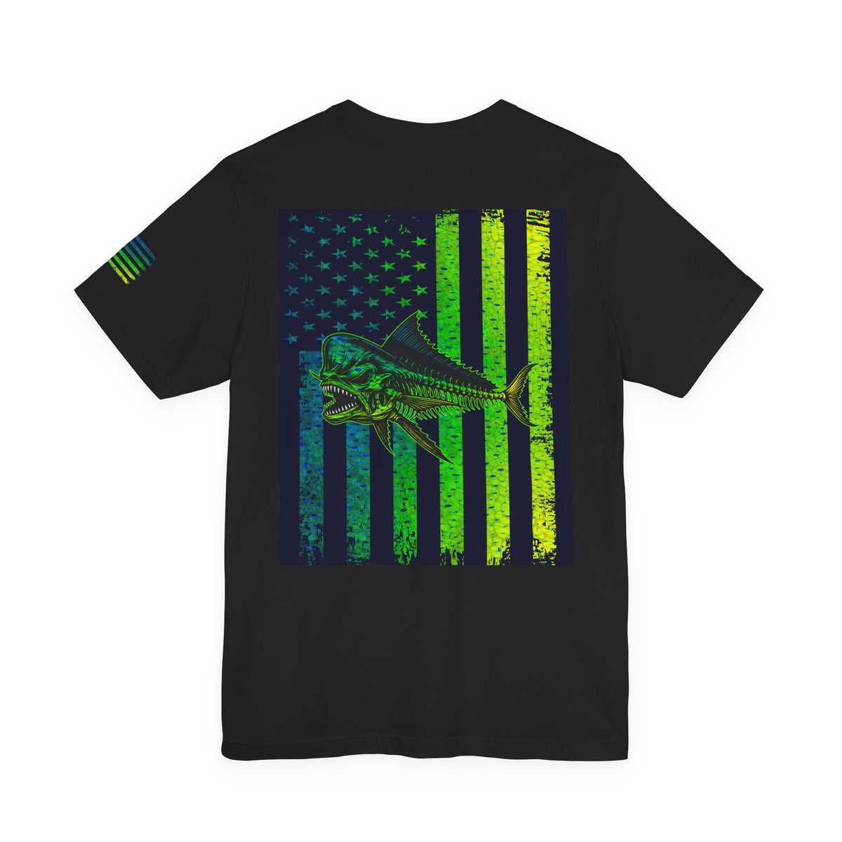 Mahi Mahi Skin Grunge American Flag Tee, Patriotic USA Shirt, Vintage American Flag