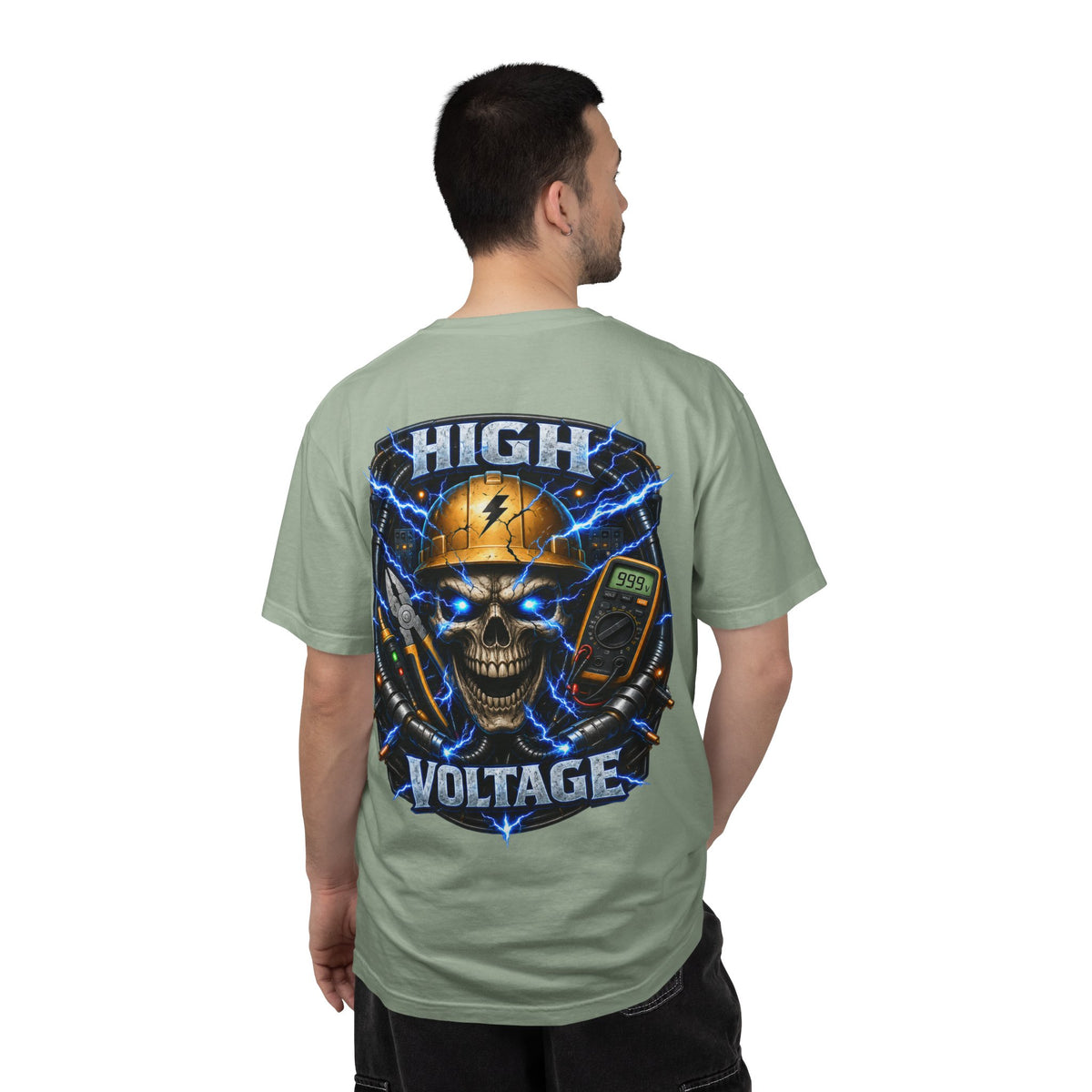 High Voltage Skull T-Shirt — Electrician Safety Graphic Tee