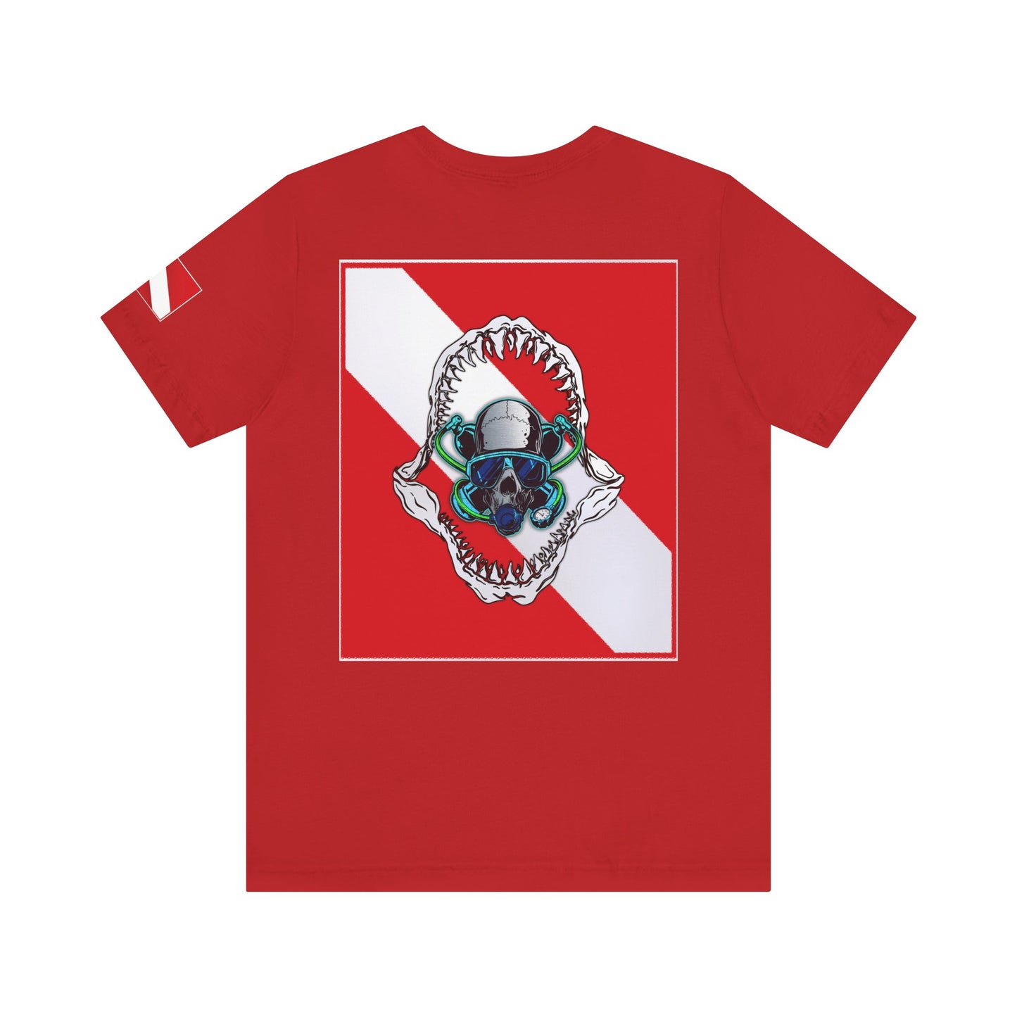 Scuba Skull Shark Graphic Tee, Dive Shirt, Beachwear, Summer Fashion, Gift for Ocean Lovers