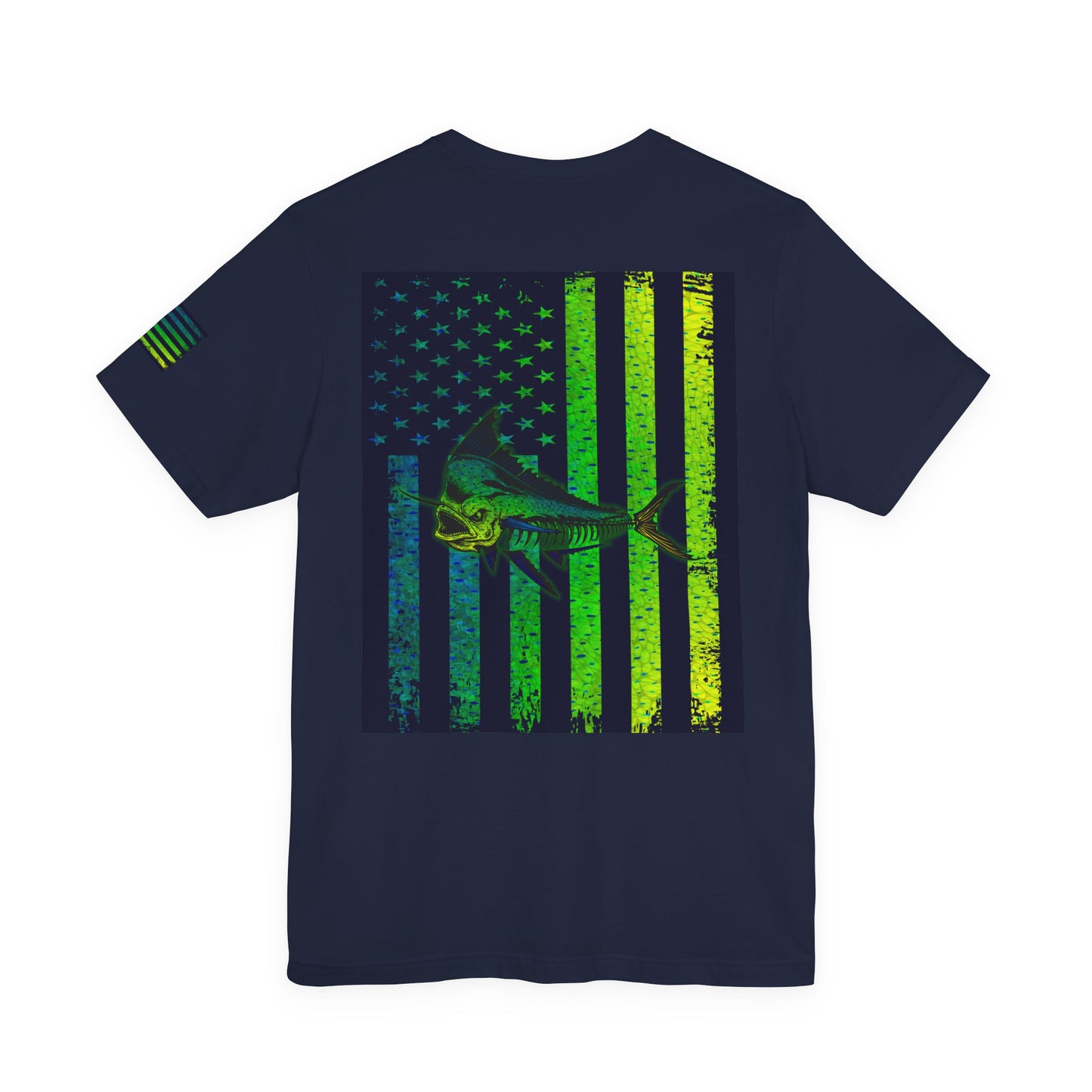 Mahi Angler Grunge American Flag Tee, Patriotic USA Shirt, Vintage American Flag