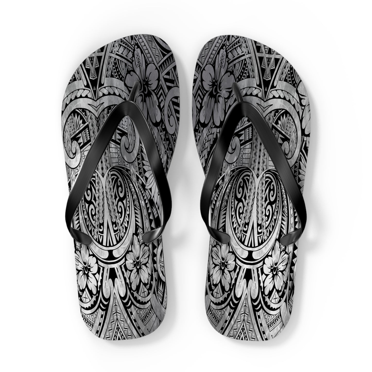 Polynesian Storm Flip Flops - Beach Vibes, Summer Sandals, Festival Footwear, Unique Gift, Vacation Essentials