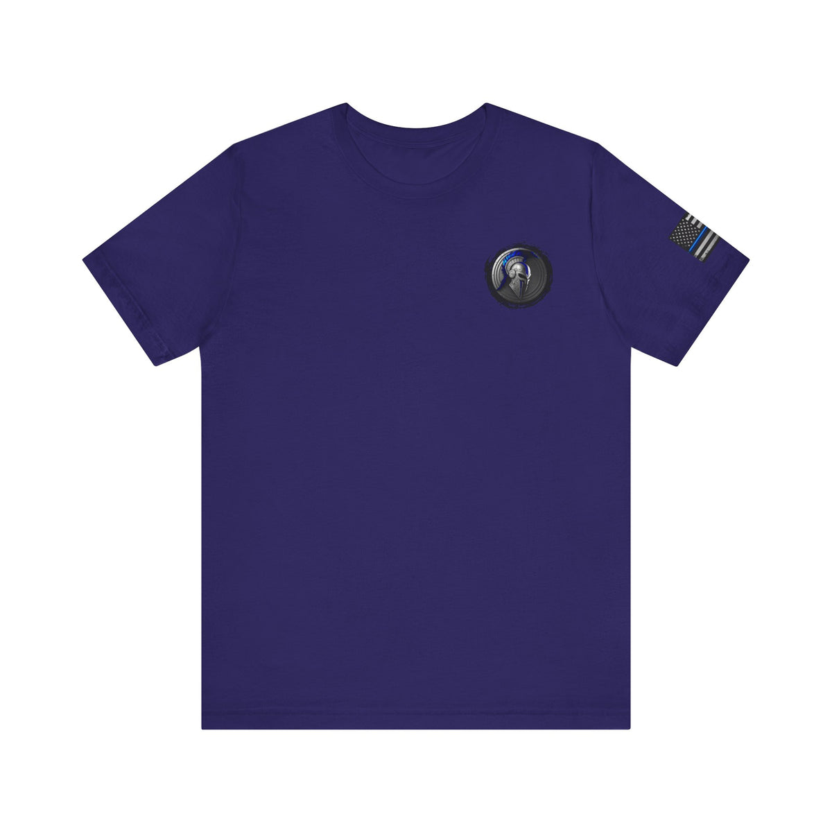 Spartan Helmet Flag Shirt – Thin Blue Line American Patriotic Tee for Law Enforcement Support