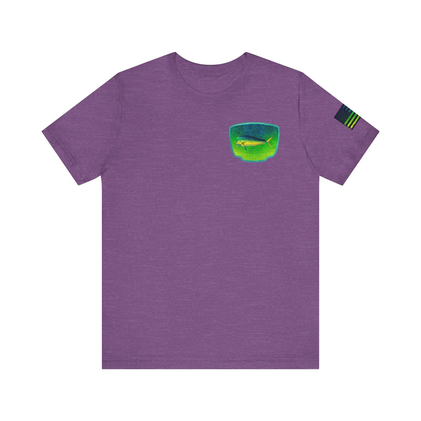 Bright Mahi Mahi Fish Skin Badge Tee – Bold Saltwater Fishing Shirt for Ocean Lovers