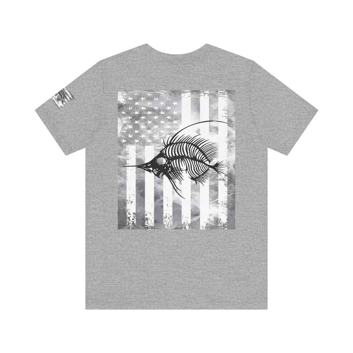 SwordFish Skeleton Grunge American Flag Tee, Patriotic USA Shirt, Vintage American Flag