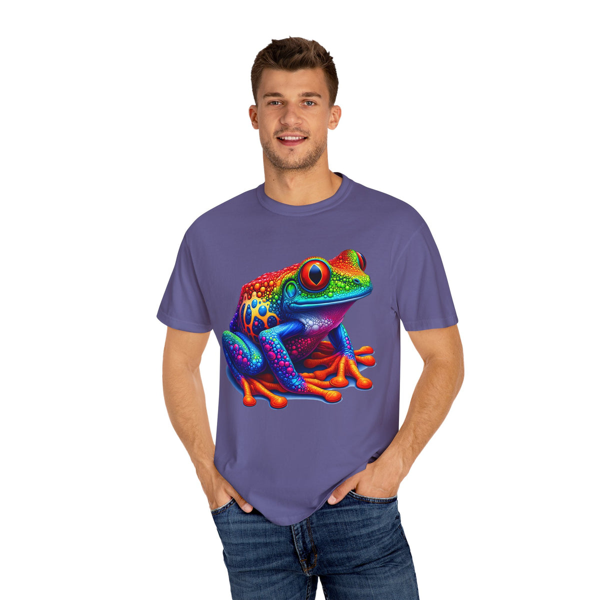 Frog T-Shirt | Unisex Garment-Dyed Tee for Nature Lovers, Eco-Friendly Gift, Birthday, Summer Vibe, Outdoor Adventure
