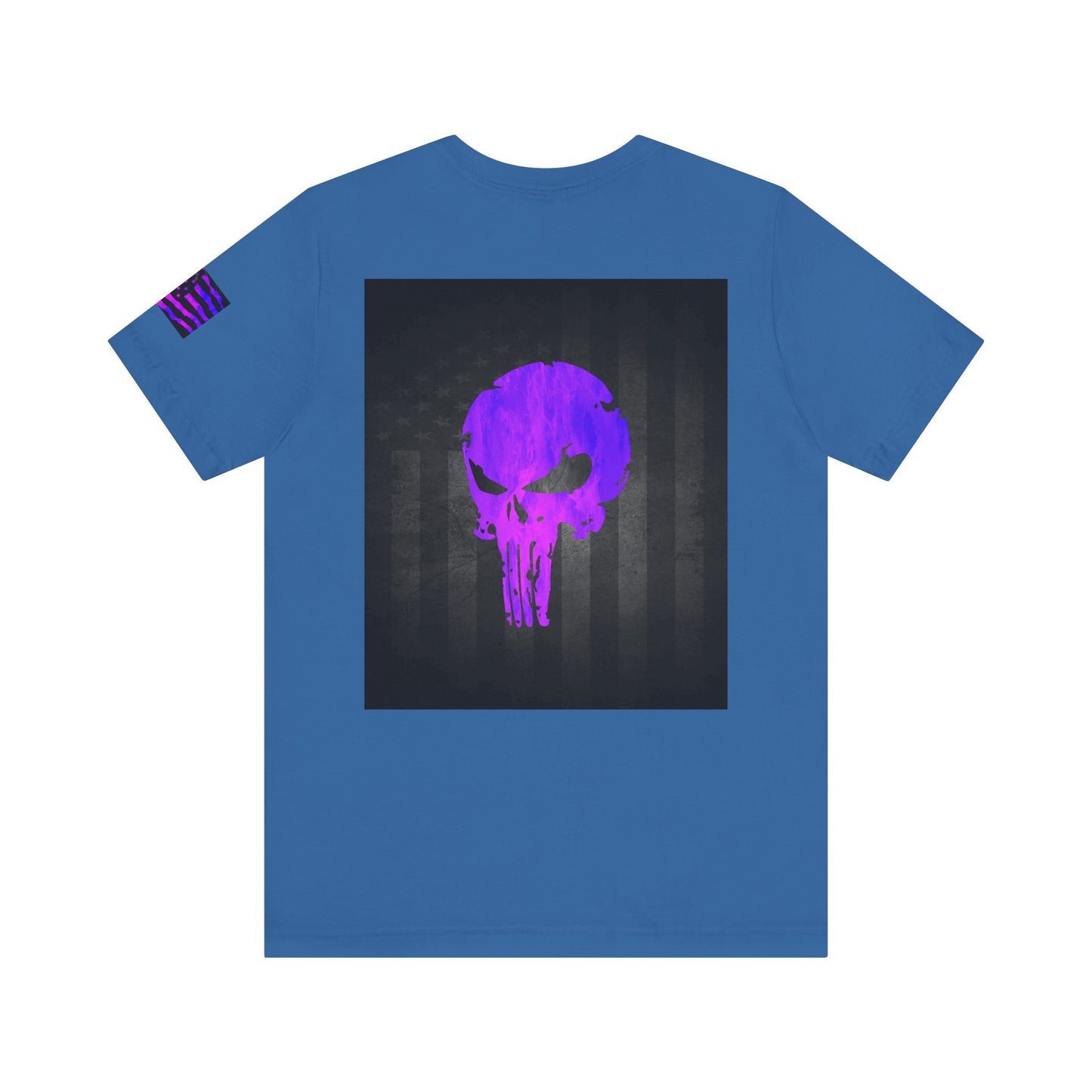 Purple Grunge Punisher Skull – Neon Grunge Vigilante Graphic for Shirts, Decals & Prints
