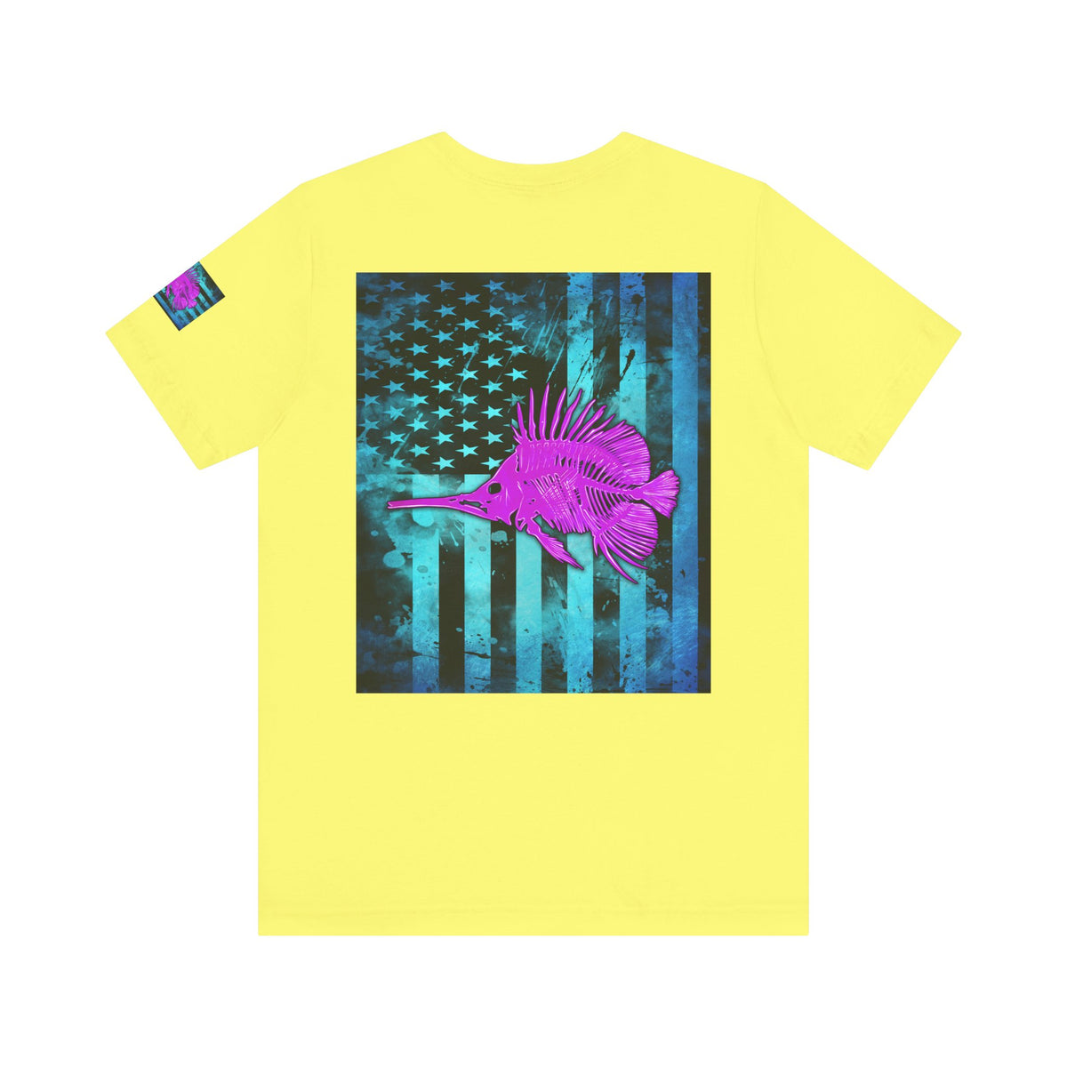 Pink Angler Grunge American Flag Tee, Patriotic USA Shirt, Vintage American Flag