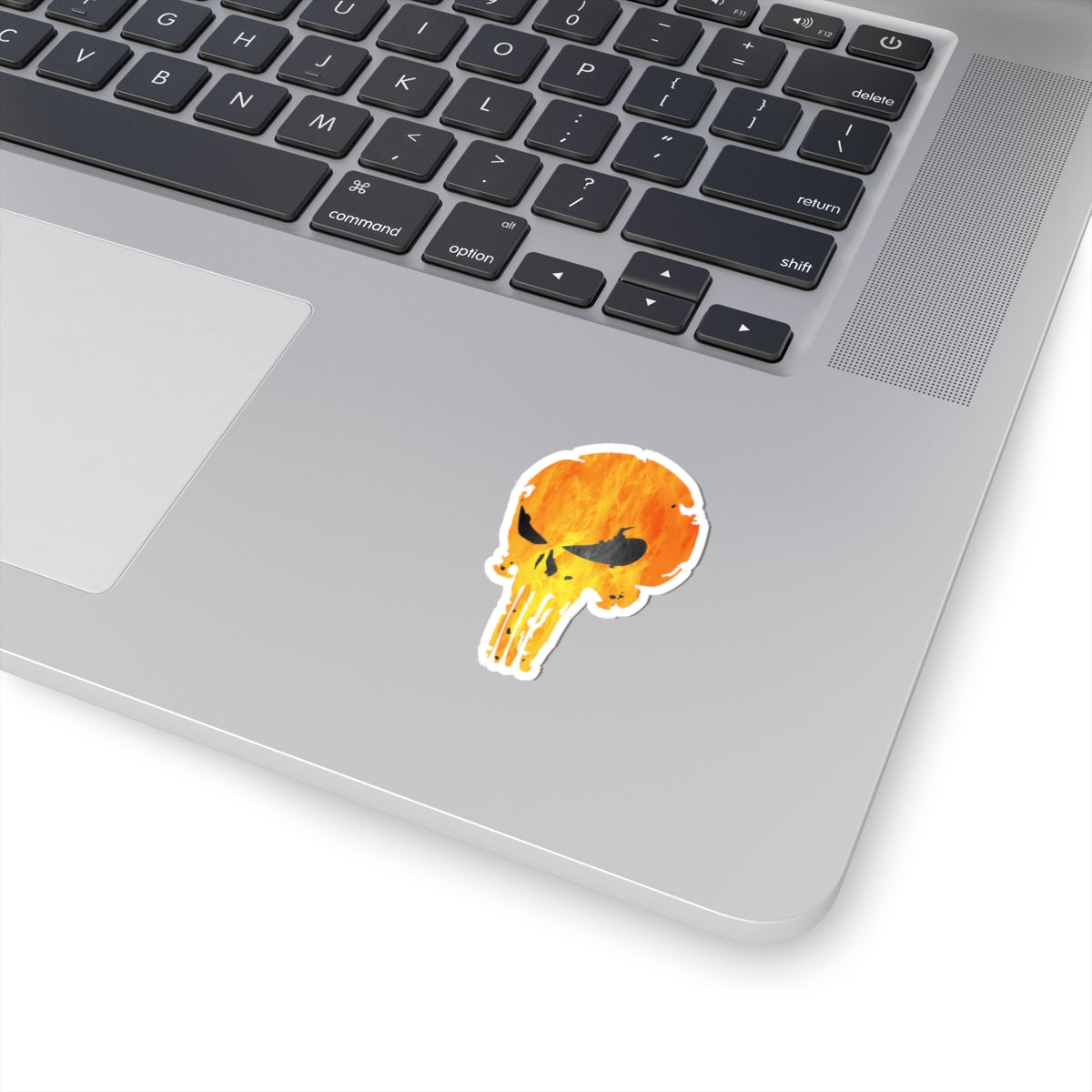 Distressed Fire Skull Warrior Sticker – Bold Urban Graphic for Laptops, Water Bottles & More