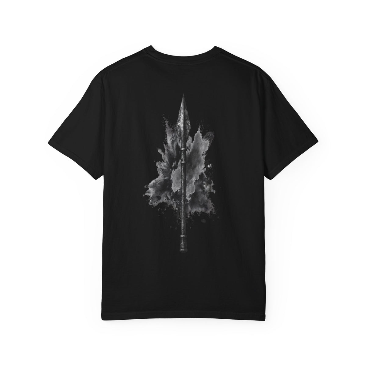 Spartan Warrior T-Shirt – Greek Helmet Circle Design Front & Spear Back | Warrior Graphic Tee