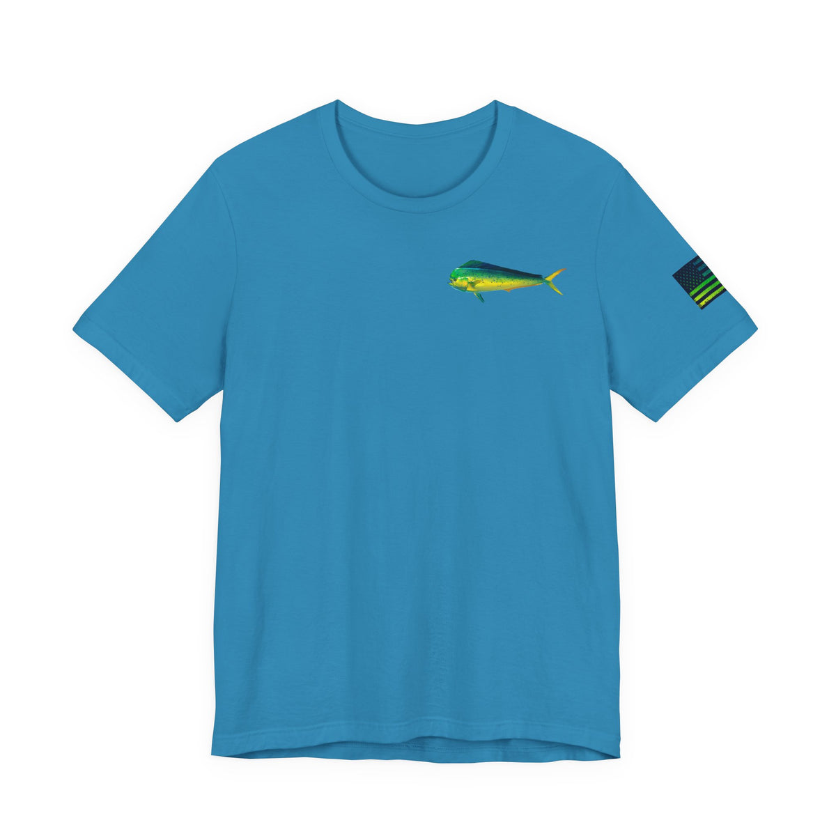 Mahi Mahi American Flag Fishing T-Shirt – Bold Offshore Graphic Tee
