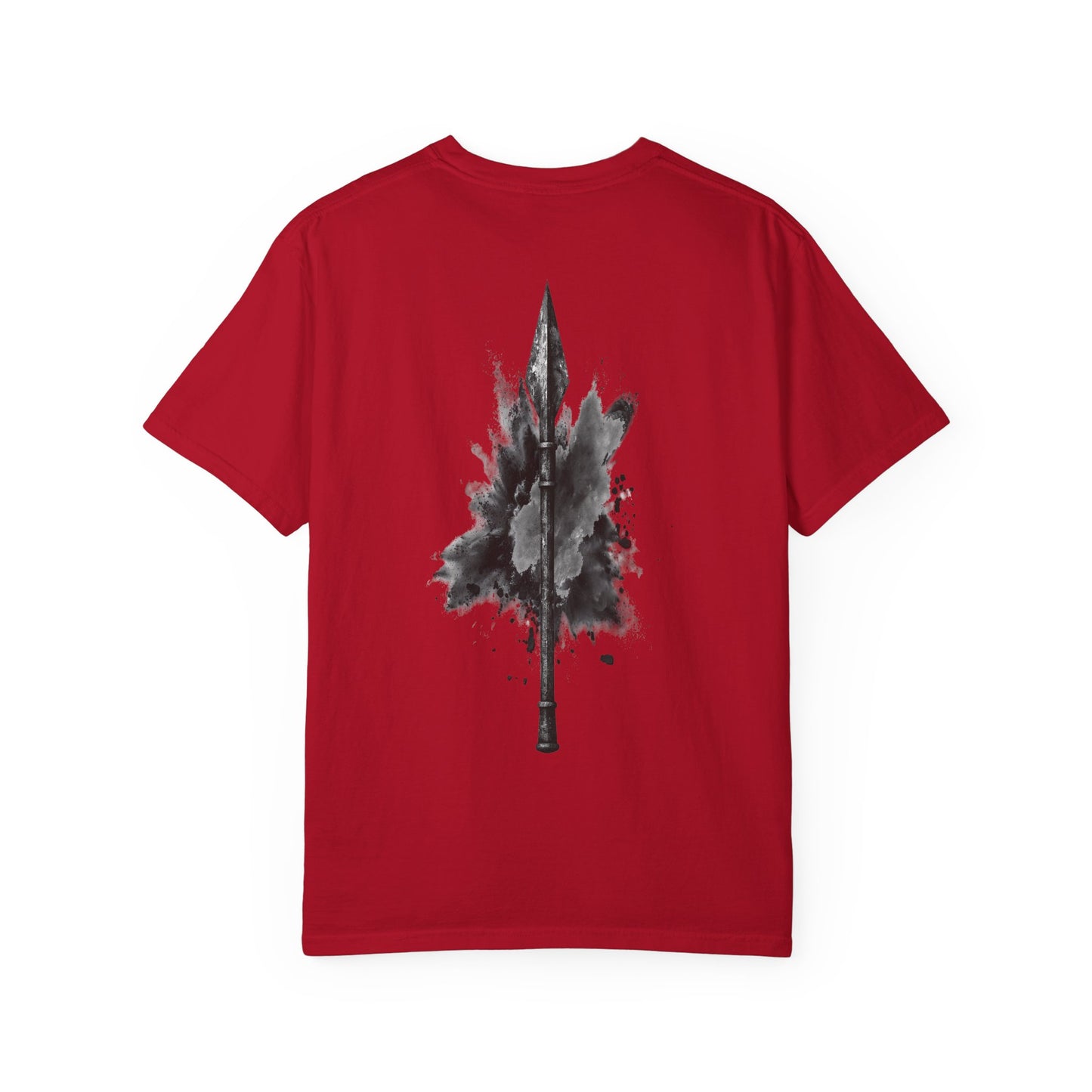Spartan Warrior T-Shirt – Greek Helmet Circle Design Front & Spear Back | Warrior Graphic Tee