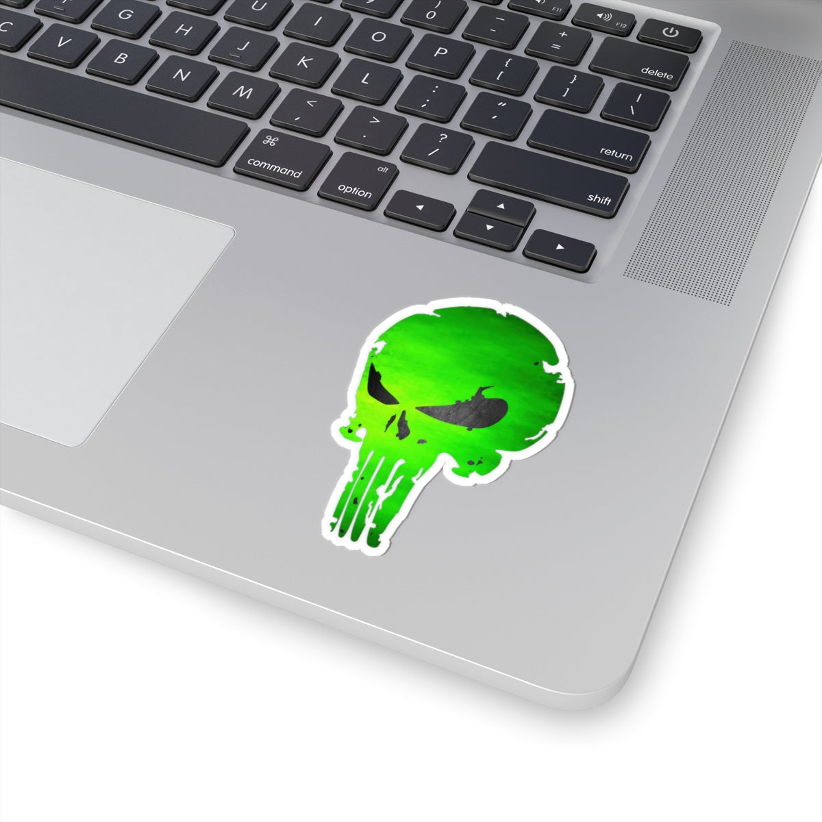 Green Distressed Skull Warrior Sticker – Bold Urban Graphic for Laptops, Water Bottles & More