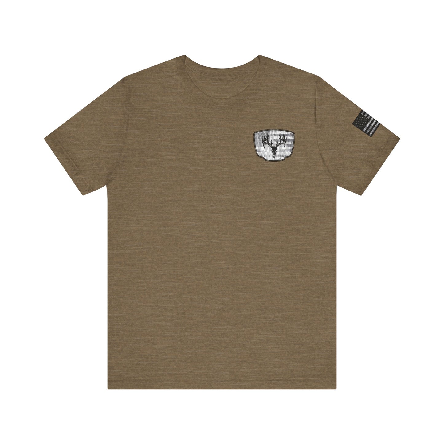 Patriotic Deer Skull Antler Hunting T-Shirt