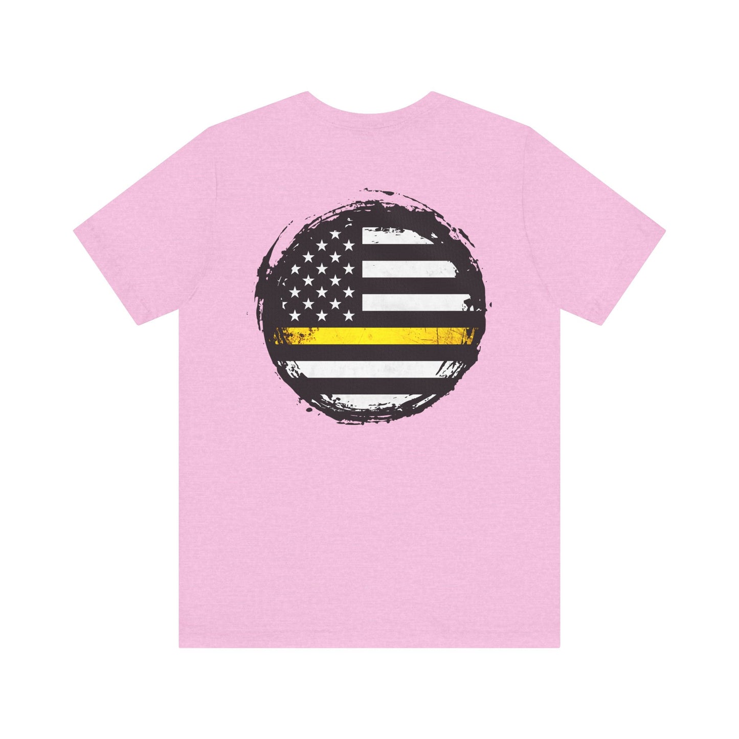 Thin Yellow Line American Flag Tee, Dispatcher Gift, Unisex T-Shirt, 911 Operator Shirt, Patriotic Graphic Tee