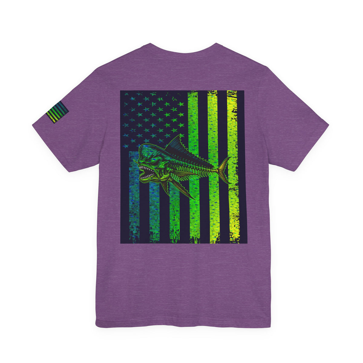 Mahi Mahi Skin Grunge American Flag Tee, Patriotic USA Shirt, Vintage American Flag