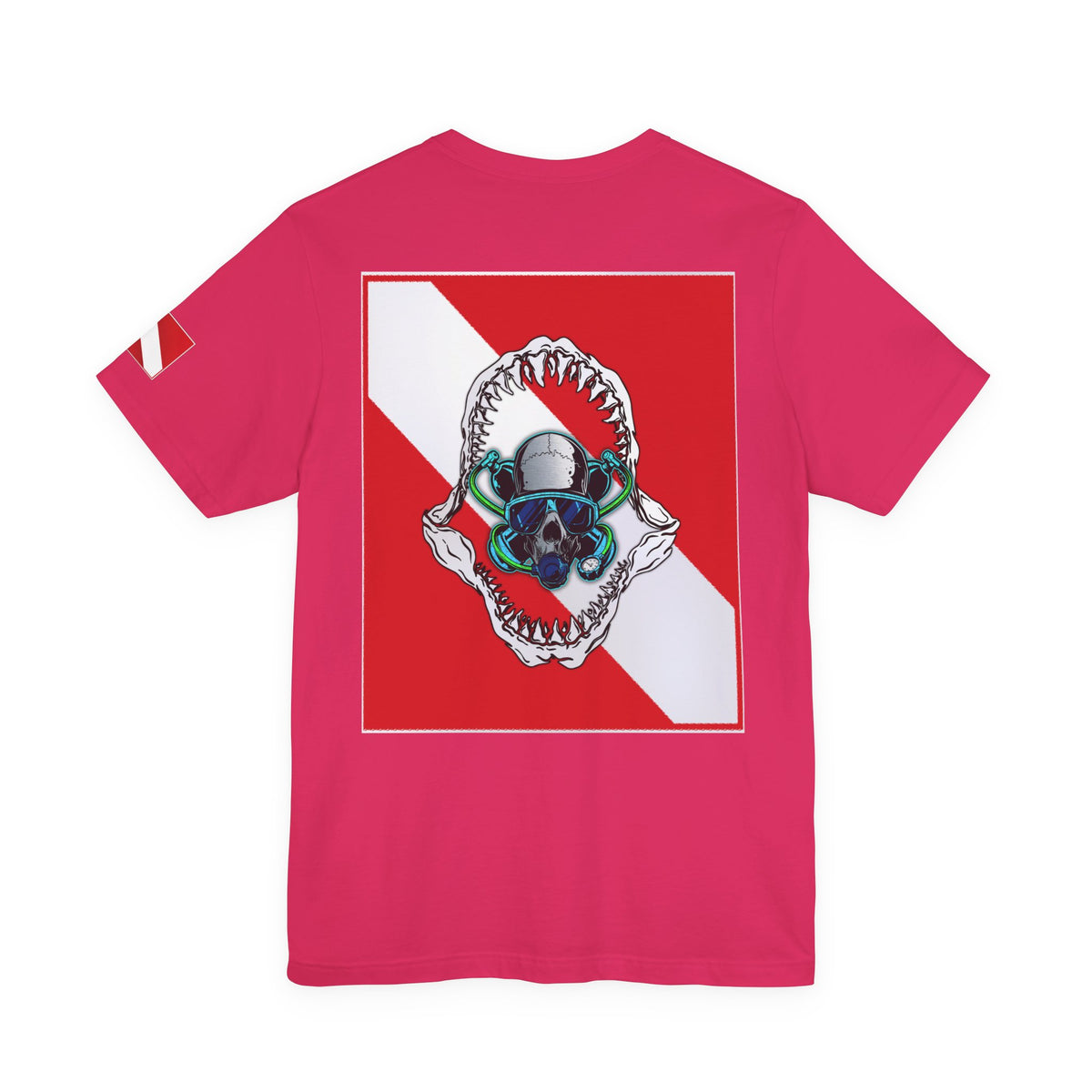 Scuba Skull Shark Graphic Tee, Dive Shirt, Beachwear, Summer Fashion, Gift for Ocean Lovers