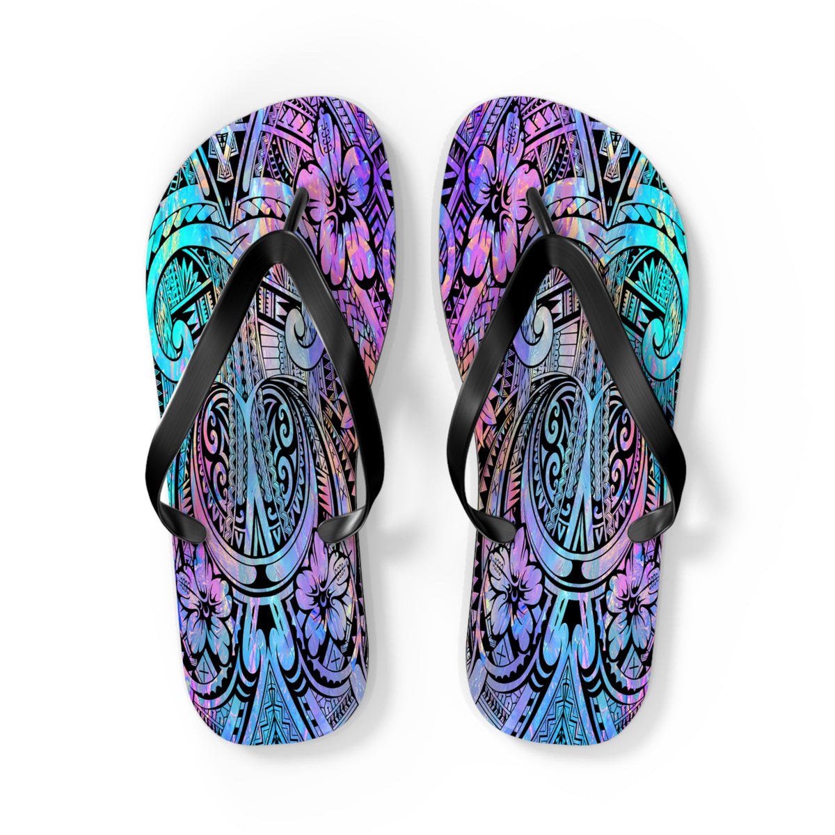 Polynesian Dream Flip Flops | Summer Beach Sandals, Vacation Footwear, Festival Style, Gift for Her
