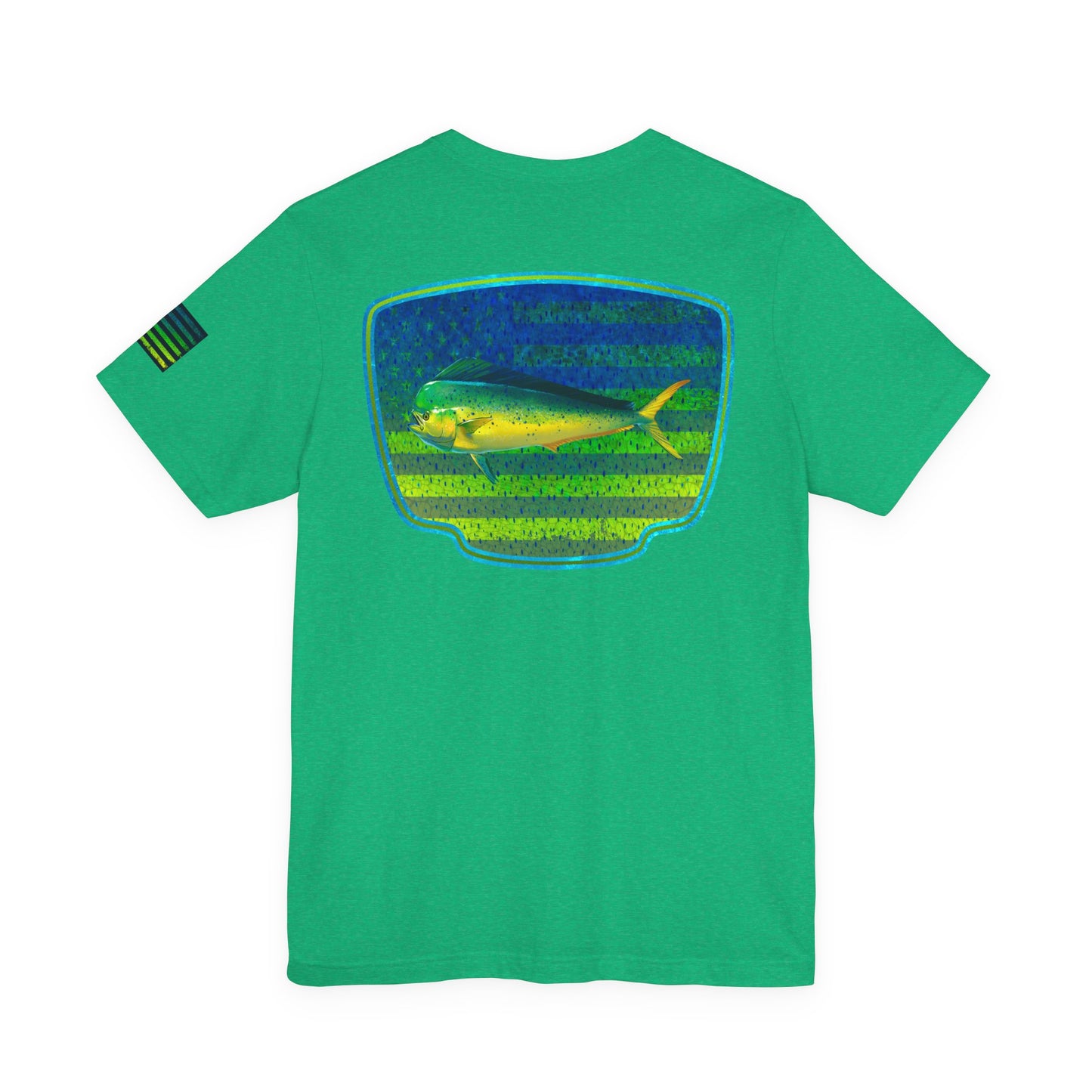 Mahi Mahi American Flag Fishing T-Shirt – Bold Offshore Graphic Tee