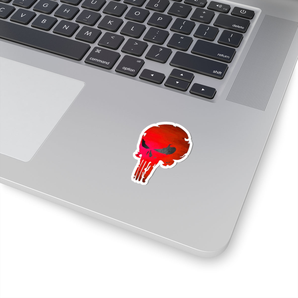 Red Distressed Skull Warrior Sticker – Bold Urban Graphic for Laptops, Water Bottles & More
