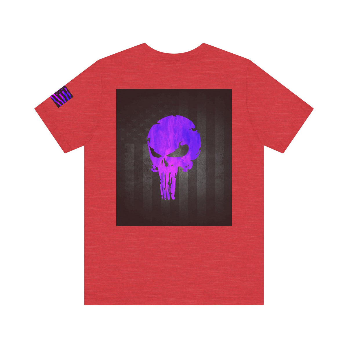 Purple Grunge Punisher Skull – Neon Grunge Vigilante Graphic for Shirts, Decals & Prints