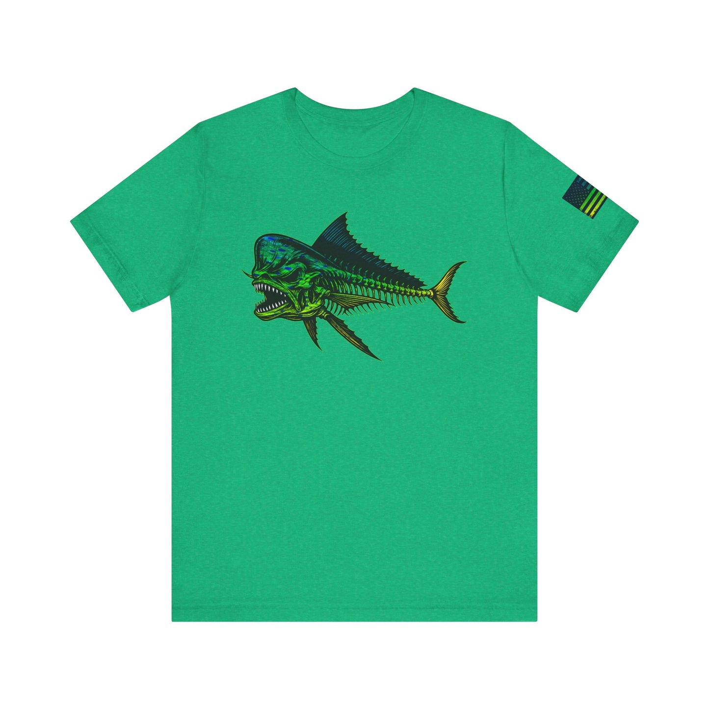 The Mahi Angler Grunge American Flag Tee, Patriotic USA Shirt, Vintage American Flag